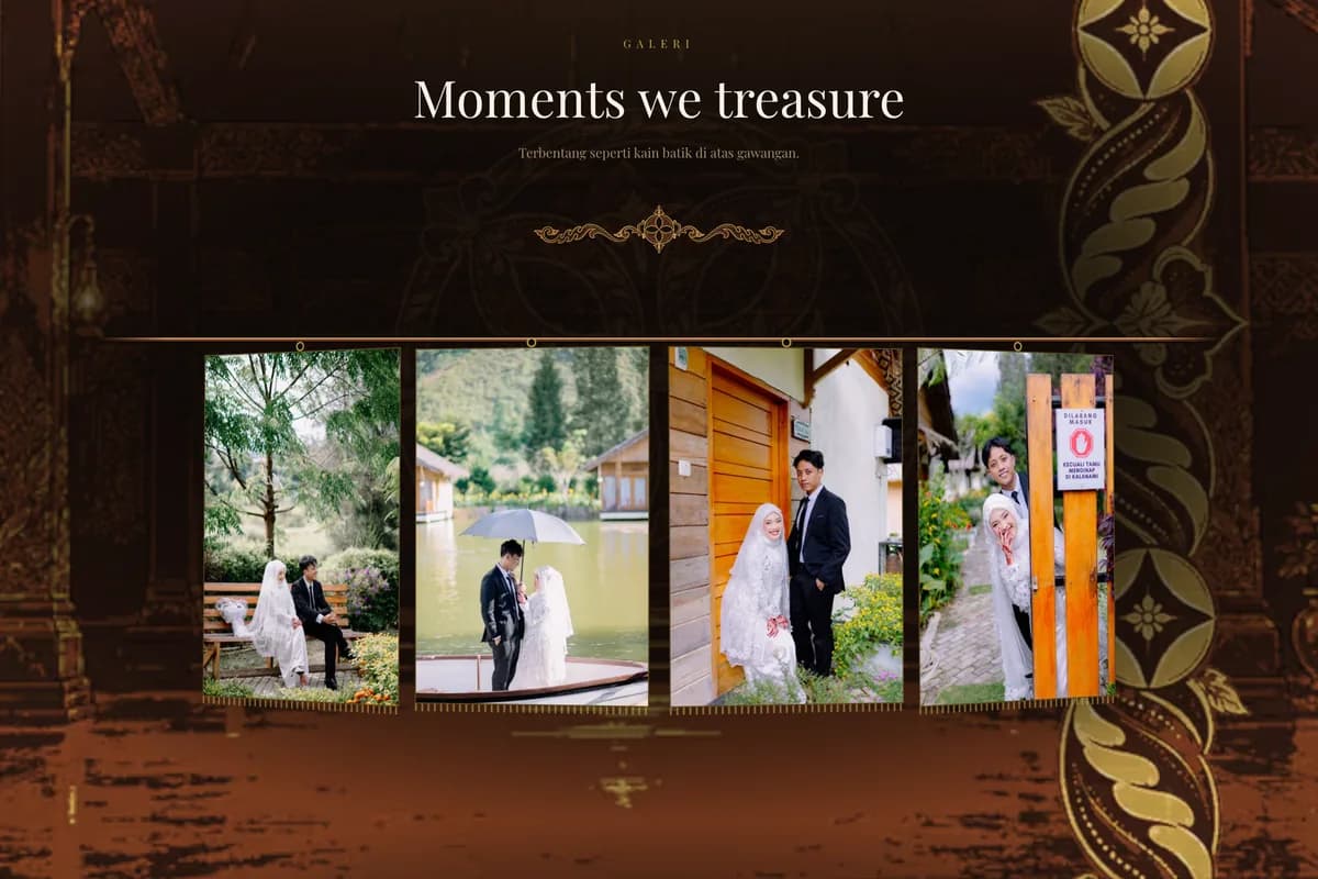 Tampilan undangan Bagus & Sekar — template Java Batik