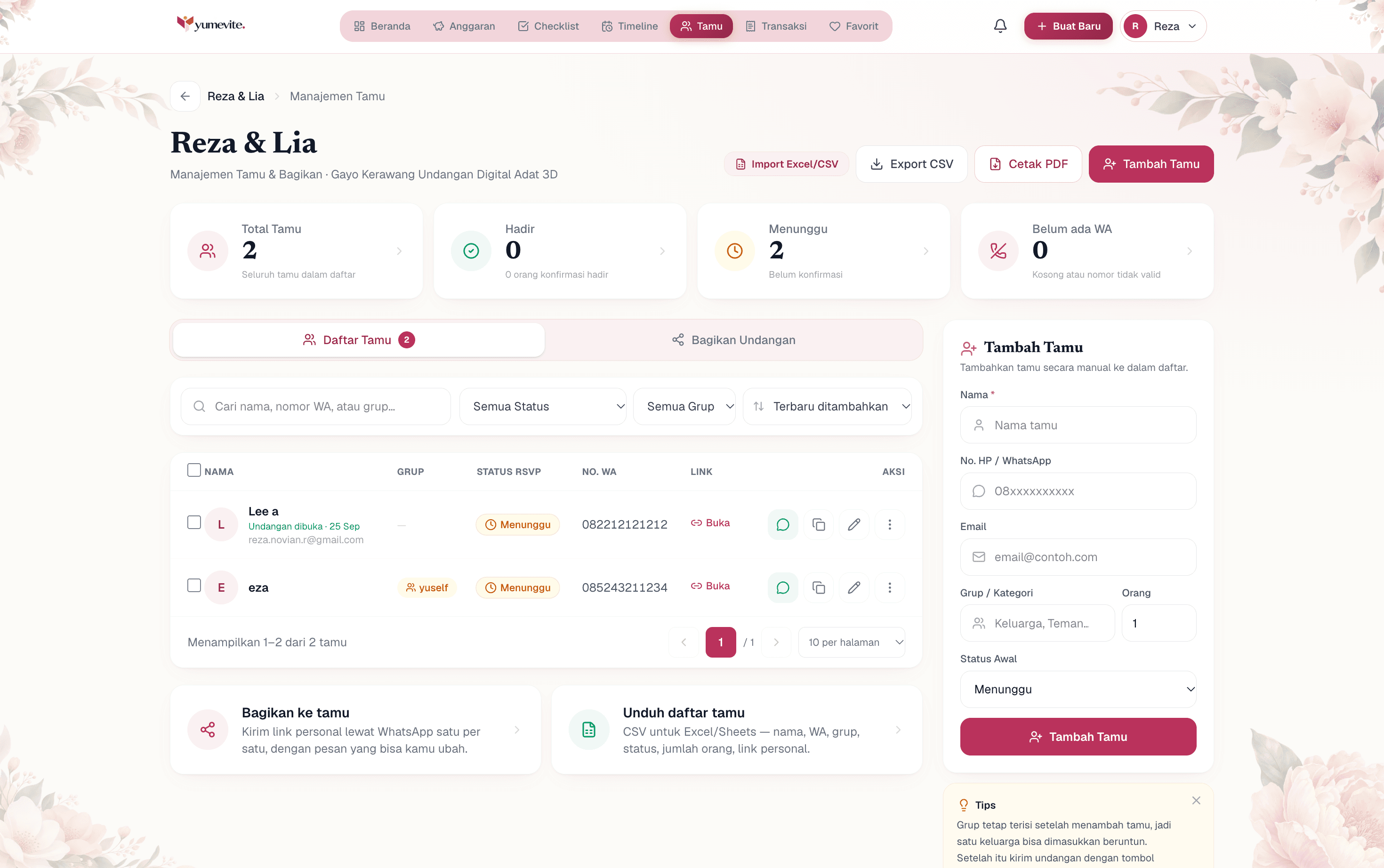 Cara Membuat Daftar Tamu Pernikahan + Contohnya